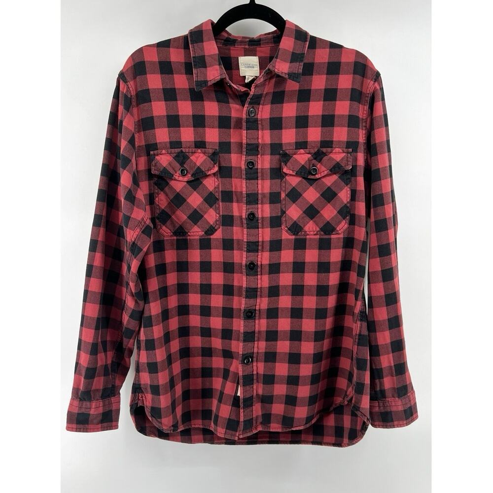 Lands' End | Canvas Red Black Buffalo Plaid Flannel Shirt Cotton Women's Size M
